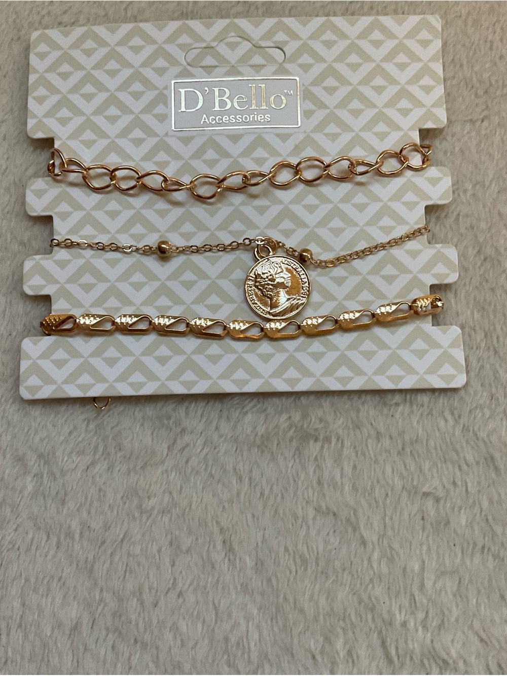 D'Bello Gold Layered Coin & Chain Bracelet Set - Women Jewelry
